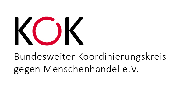 Das ist das Logo von KOK. KOK steht für Bundesweiter Koordinierungskreis gegen Menschenhandel e.V.